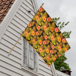 Yellow Hawaiian Tropical Pattern Print House Flag