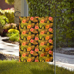 Yellow Hawaiian Tropical Pattern Print House Flag