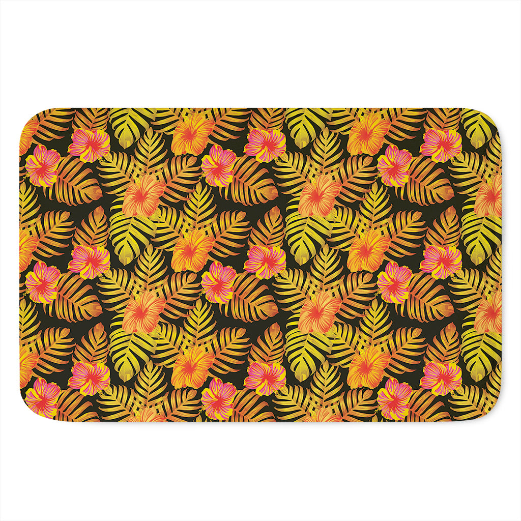 Yellow Hawaiian Tropical Pattern Print Indoor Door Mat