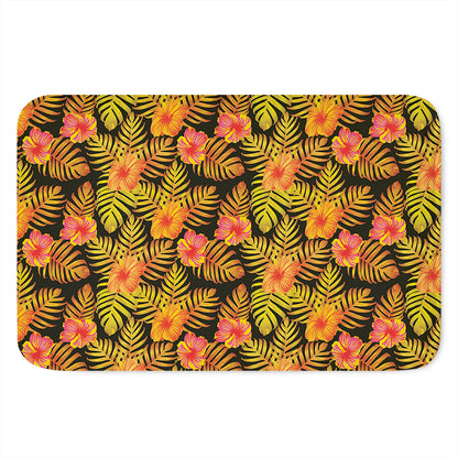 Yellow Hawaiian Tropical Pattern Print Indoor Door Mat
