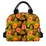 Yellow Hawaiian Tropical Pattern Print Insulated Lunch Bag