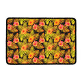 Yellow Hawaiian Tropical Pattern Print Kitchen Mat