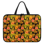 Yellow Hawaiian Tropical Pattern Print Laptop Sleeve With Handle