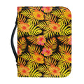 Yellow Hawaiian Tropical Pattern Print Leather Bible Cover