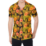 Yellow Hawaiian Tropical Pattern Print Men's Shirt