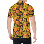 Yellow Hawaiian Tropical Pattern Print Men's Shirt