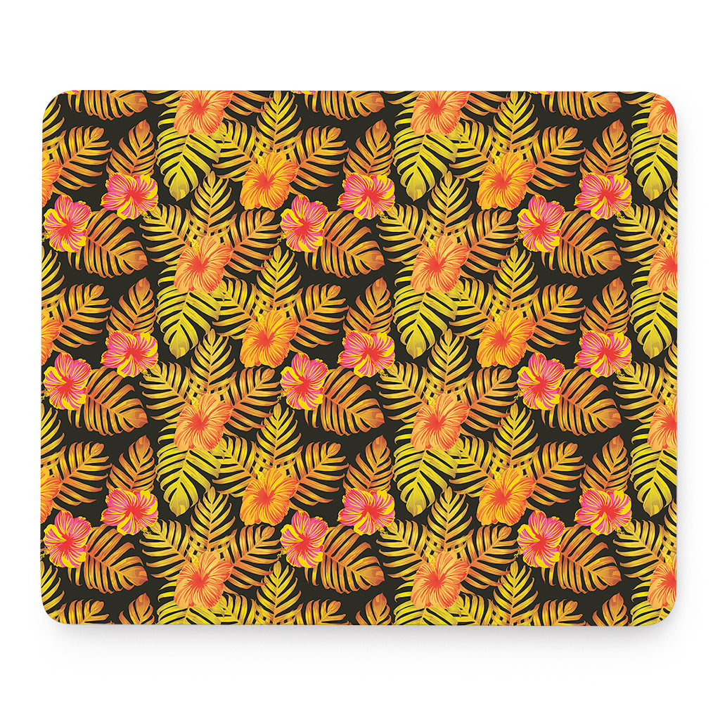 Yellow Hawaiian Tropical Pattern Print Mouse Pad