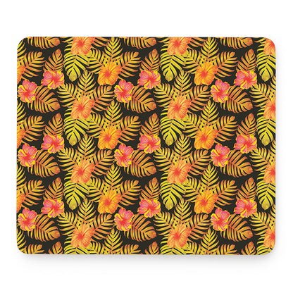 Yellow Hawaiian Tropical Pattern Print Mouse Pad