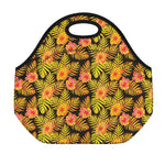 Yellow Hawaiian Tropical Pattern Print Neoprene Lunch Bag