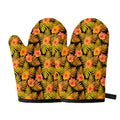 Yellow Hawaiian Tropical Pattern Print Oven Mitts