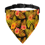 Yellow Hawaiian Tropical Pattern Print Over The Collar Dog Bandana