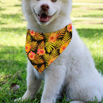 Yellow Hawaiian Tropical Pattern Print Over The Collar Dog Bandana