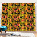 Yellow Hawaiian Tropical Pattern Print Pencil Pleat Curtains