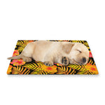 Yellow Hawaiian Tropical Pattern Print Pet Cooling Mat Cover