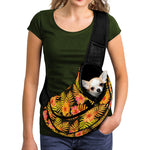Yellow Hawaiian Tropical Pattern Print Pet Sling Carrier