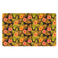 Yellow Hawaiian Tropical Pattern Print Polyester Doormat