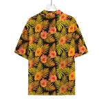 Yellow Hawaiian Tropical Pattern Print Rayon Hawaiian Shirt