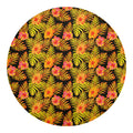 Yellow Hawaiian Tropical Pattern Print Round Blanket
