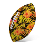 Yellow Hawaiian Tropical Pattern Print Rugby Ball