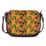 Yellow Hawaiian Tropical Pattern Print Saddle Bag