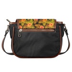 Yellow Hawaiian Tropical Pattern Print Saddle Bag