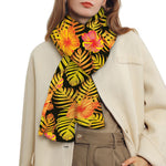Yellow Hawaiian Tropical Pattern Print Scarf