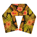 Yellow Hawaiian Tropical Pattern Print Scarf