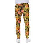 Yellow Hawaiian Tropical Pattern Print Scuba Joggers