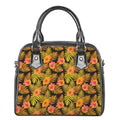 Yellow Hawaiian Tropical Pattern Print Shoulder Handbag