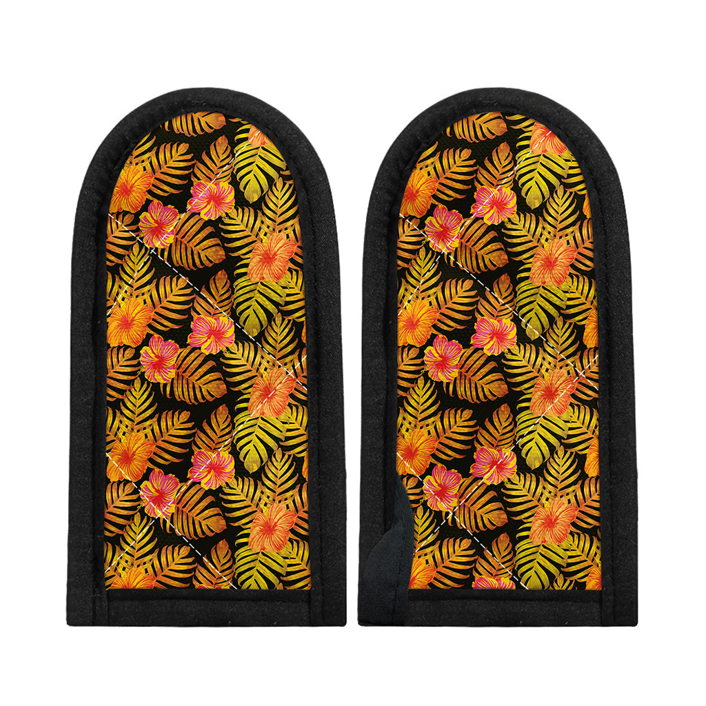 Yellow Hawaiian Tropical Pattern Print Skillet Handle Cover
