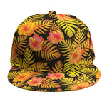 Yellow Hawaiian Tropical Pattern Print Snapback Cap