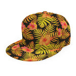 Yellow Hawaiian Tropical Pattern Print Snapback Cap