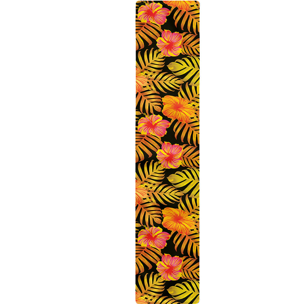 Yellow Hawaiian Tropical Pattern Print Table Runner