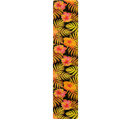 Yellow Hawaiian Tropical Pattern Print Table Runner
