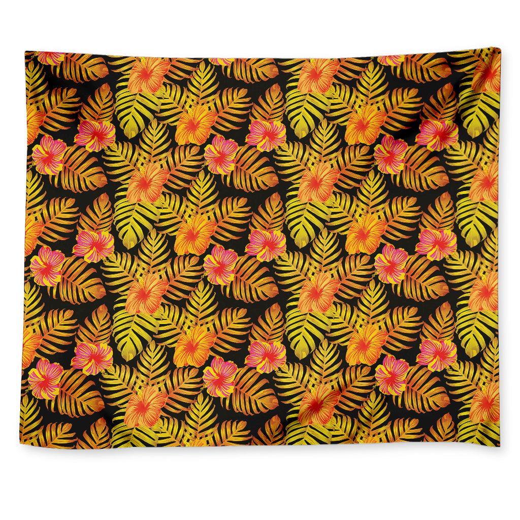 Yellow Hawaiian Tropical Pattern Print Tapestry