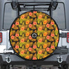 Yellow Hawaiian Tropical Pattern Print Tire Cover With Camera Hole