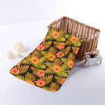 Yellow Hawaiian Tropical Pattern Print Towel