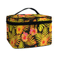 Yellow Hawaiian Tropical Pattern Print Travel Makeup Bag