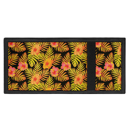Yellow Hawaiian Tropical Pattern Print Trifold Wallet