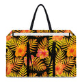 Yellow Hawaiian Tropical Pattern Print Utility Tote Bag