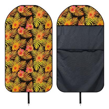 Yellow Hawaiian Tropical Pattern Print Waterproof Car Seat Cover