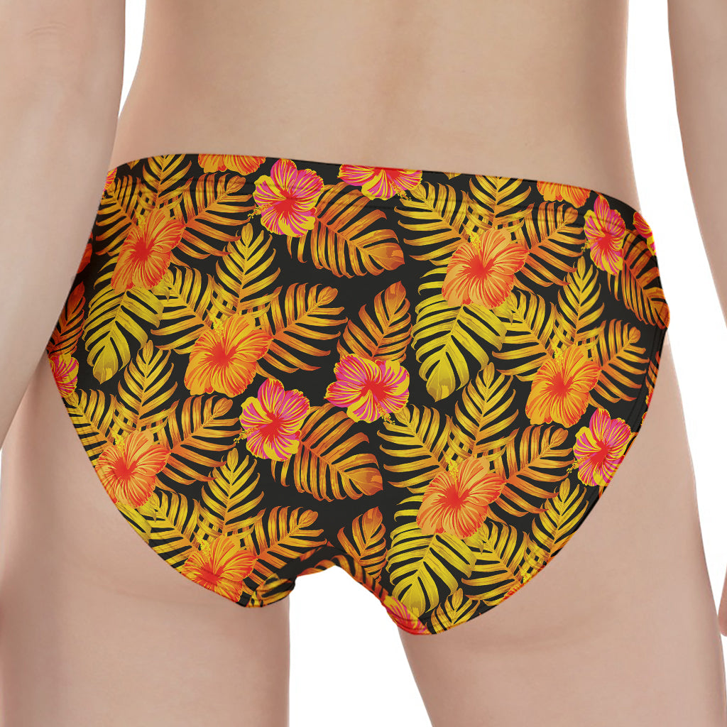 Yellow Hawaiian Tropical Pattern Print Women's Panties