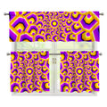 Yellow Hive Moving Optical Illusion 3 Piece Kitchen Curtains