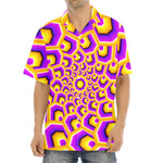 Yellow Hive Moving Optical Illusion Aloha Shirt