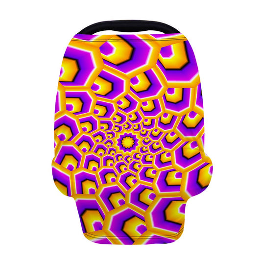 Yellow Hive Moving Optical Illusion Baby Seat Cover