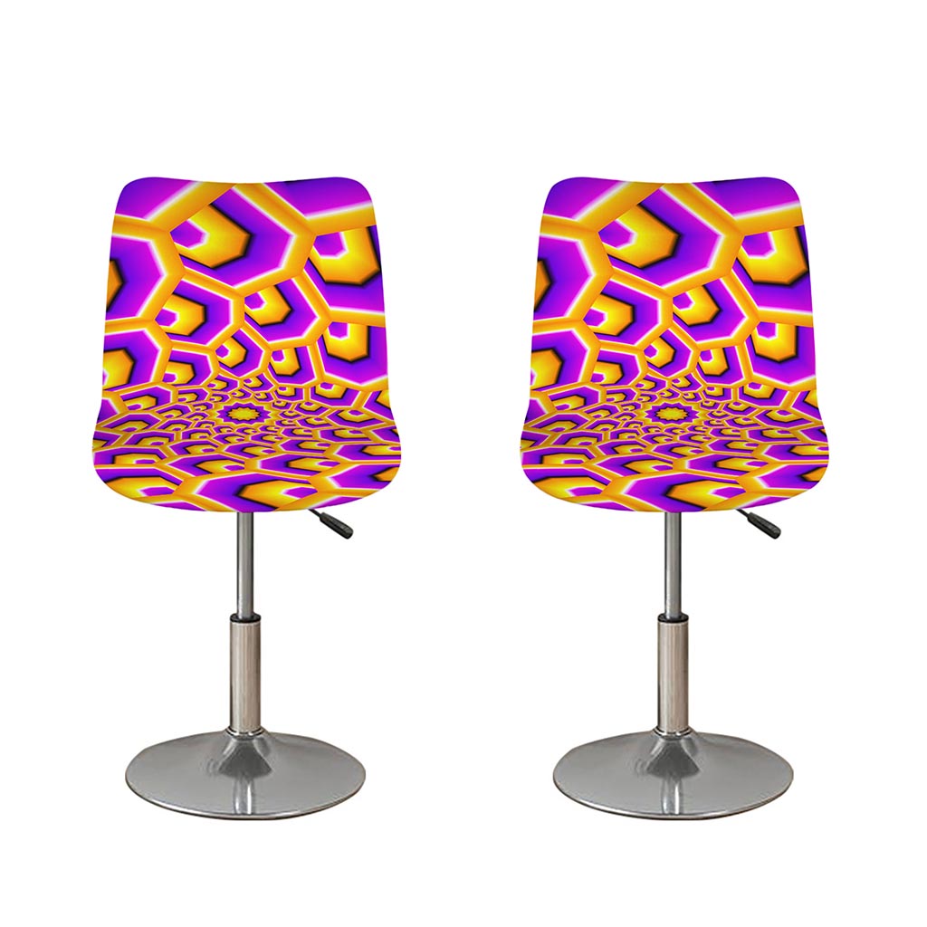 Yellow Hive Moving Optical Illusion Bar Stool Covers