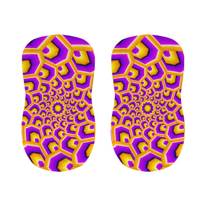 Yellow Hive Moving Optical Illusion Bar Stool Covers