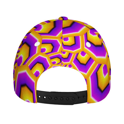 Yellow Hive Moving Optical Illusion Baseball Cap