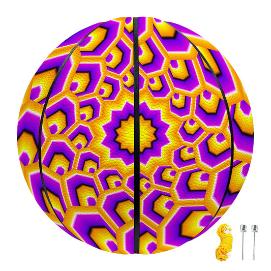 Yellow Hive Moving Optical Illusion Basketball