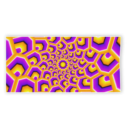 Yellow Hive Moving Optical Illusion Beach Towel